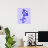 Schattigee afbeelding van een parasaurolophus dino poster (Thuiskantoor)