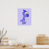 Schattigee afbeelding van een parasaurolophus dino poster (Keuken)