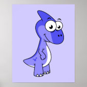 Schattigee afbeelding van een parasaurolophus dino poster (Voorkant)