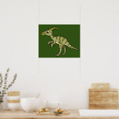 Schattigee afbeelding van een parasaurolophus dino poster (Keuken)