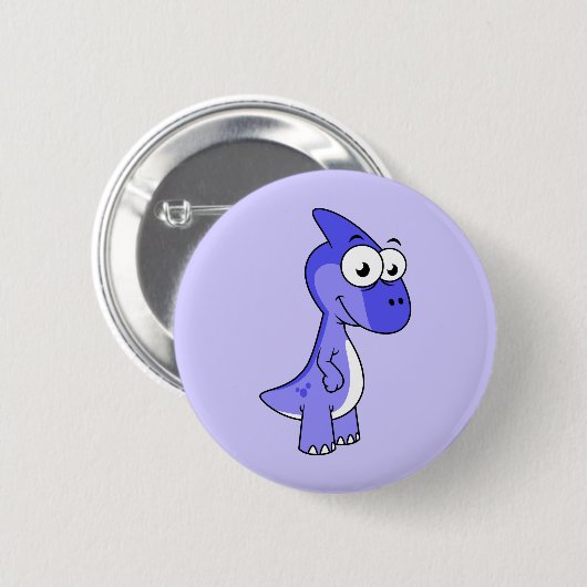 Schattigee afbeelding van een parasaurolophus dino ronde button 5,7 cm (Voorkant /achterkant)