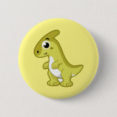 Schattigee afbeelding van een parasaurolophus dino ronde button 5,7 cm (Voorkant)