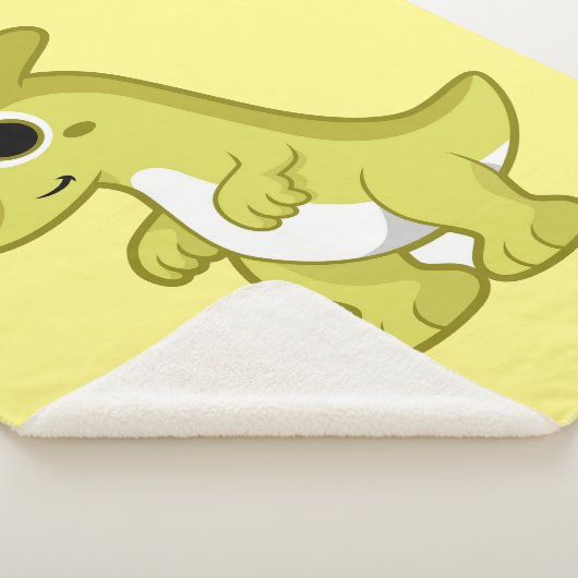 Schattigee afbeelding van een parasaurolophus dino sherpa deken (3/4)