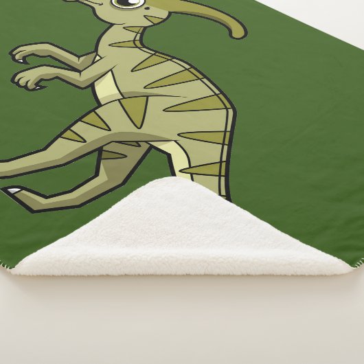 Schattigee afbeelding van een parasaurolophus dino sherpa deken (3/4)