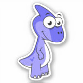 Schattigee afbeelding van een parasaurolophus dino sticker (Voorkant)