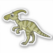 Schattigee afbeelding van een parasaurolophus dino sticker (Voorkant)
