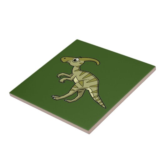Schattigee afbeelding van een parasaurolophus dino tegeltje (Zijkant)