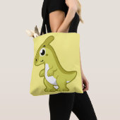 Schattigee afbeelding van een parasaurolophus dino tote bag (Dichtbij)