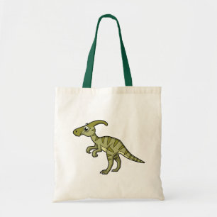Schattigee afbeelding van een parasaurolophus dino tote bag