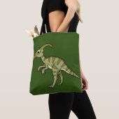 Schattigee afbeelding van een parasaurolophus dino tote bag (Dichtbij)