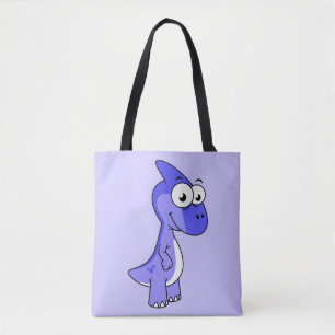 Schattigee afbeelding van een parasaurolophus dino tote bag