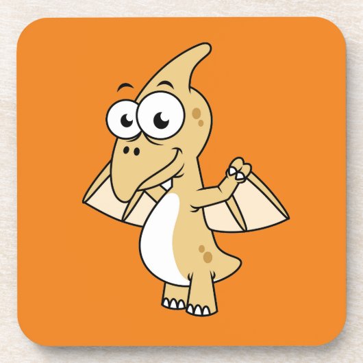 Schattigee afbeelding van een pterodactyl. 2 bier onderzetter (Voorkant)