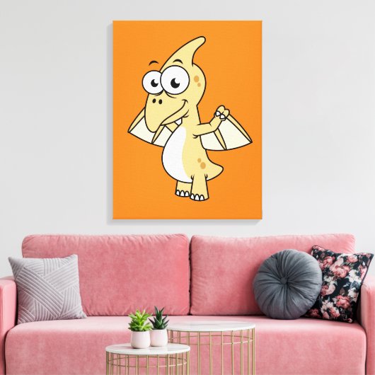 Schattigee afbeelding van een pterodactyl. 2 canvas afdruk (Insitu (Woonkamer))