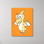 Schattigee afbeelding van een pterodactyl. 2 canvas afdruk (Voorkant)
