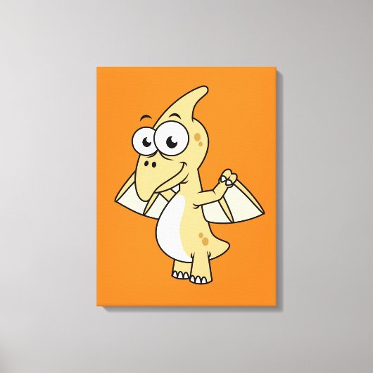 Schattigee afbeelding van een pterodactyl. 2 canvas afdruk (Voorkant)