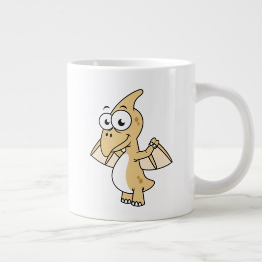 Schattigee afbeelding van een pterodactyl. 2 grote koffiekop (Rechts)