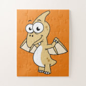 Schattigee afbeelding van een pterodactyl. 2 legpuzzel (Verticaal)