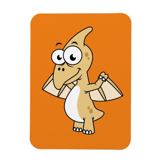 Schattigee afbeelding van een pterodactyl. 2 magneet (Verticaal)
