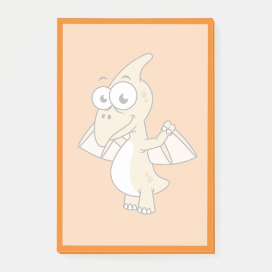 Schattigee afbeelding van een pterodactyl. 2 post-it® notes (Voorkant)