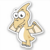 Schattigee afbeelding van een pterodactyl. 2 sticker (Voorkant)