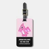 Schattigee afbeelding van een pterodactyl. bagagelabel (Voorkant verticaal)