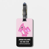 Schattigee afbeelding van een pterodactyl. bagagelabel (Achterkant verticaal)