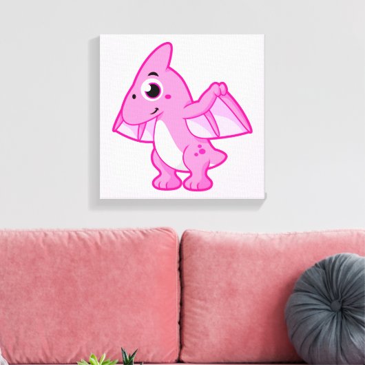 Schattigee afbeelding van een pterodactyl. canvas afdruk (Insitu (Woonkamer))