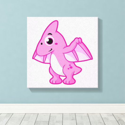 Schattigee afbeelding van een pterodactyl. canvas afdruk (Insitu (Houten vloer))