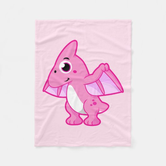 Schattigee afbeelding van een pterodactyl. fleece deken (Voorkant)
