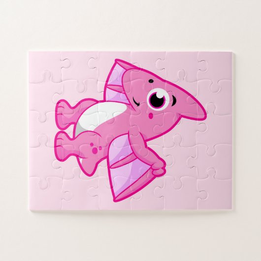 Schattigee afbeelding van een pterodactyl. legpuzzel (Horizontaal)