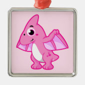 Schattigee afbeelding van een pterodactyl. metalen ornament (Voorkant)