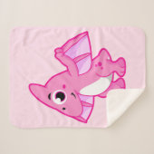 Schattigee afbeelding van een pterodactyl. sherpa deken (Voorkant (horizontaal))