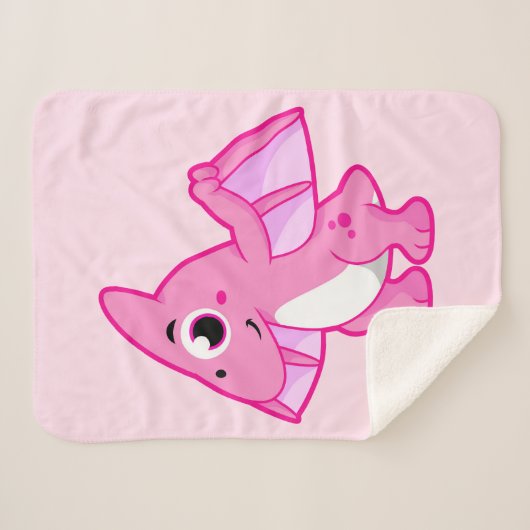 Schattigee afbeelding van een pterodactyl. sherpa deken (Voorkant (horizontaal))