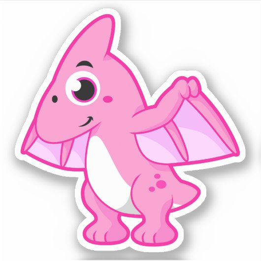 Schattigee afbeelding van een pterodactyl. sticker (Voorkant)