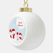 Schattigee afbeelding van een sneeuwman met sneeuw keramische bal ornament (Rechts)