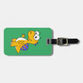 Schattigee afbeelding van een spinosaurus. 2 bagagelabel (Voorkant horizontaal)