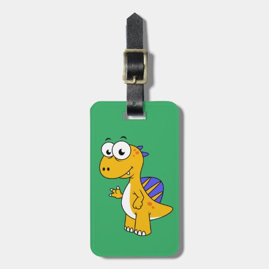 Schattigee afbeelding van een spinosaurus. 2 bagagelabel (Voorkant verticaal)