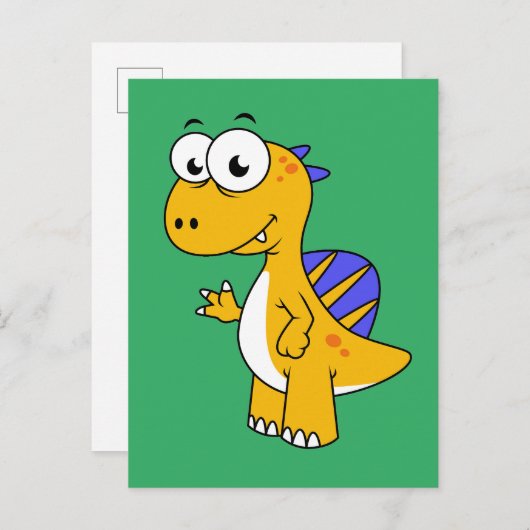 Schattigee afbeelding van een spinosaurus. 2 briefkaart (Voorkant / Achterkant)