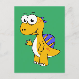 Schattigee afbeelding van een spinosaurus. 2 briefkaart