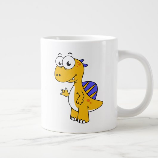 Schattigee afbeelding van een spinosaurus. 2 grote koffiekop (Rechts)