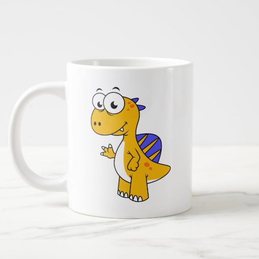 Schattigee afbeelding van een spinosaurus. 2 grote koffiekop (Links)