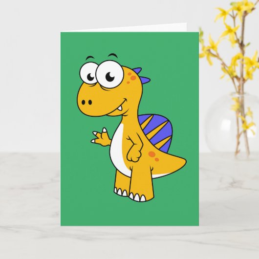 Schattigee afbeelding van een spinosaurus. 2 kaart (Gele Bloem)