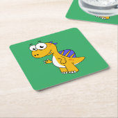 Schattigee afbeelding van een spinosaurus. 2 kartonnen onderzetters (Schuin)