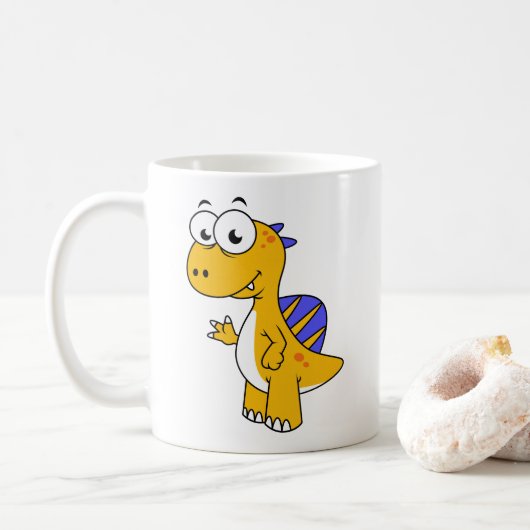 Schattigee afbeelding van een spinosaurus. 2 koffiemok (Met donut)