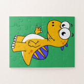 Schattigee afbeelding van een spinosaurus. 2 legpuzzel (Horizontaal)