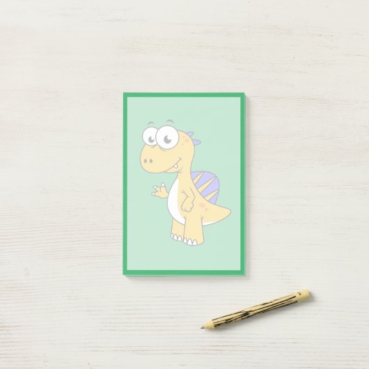 Schattigee afbeelding van een spinosaurus. 2 post-it® notes (Op bureau)