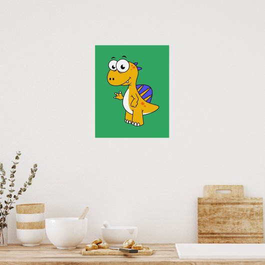 Schattigee afbeelding van een spinosaurus. 2 poster (Keuken)