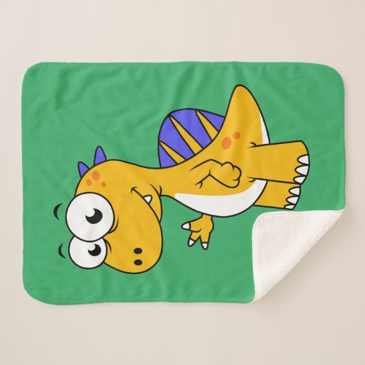 Schattigee afbeelding van een spinosaurus. 2 sherpa deken (Voorkant (horizontaal))