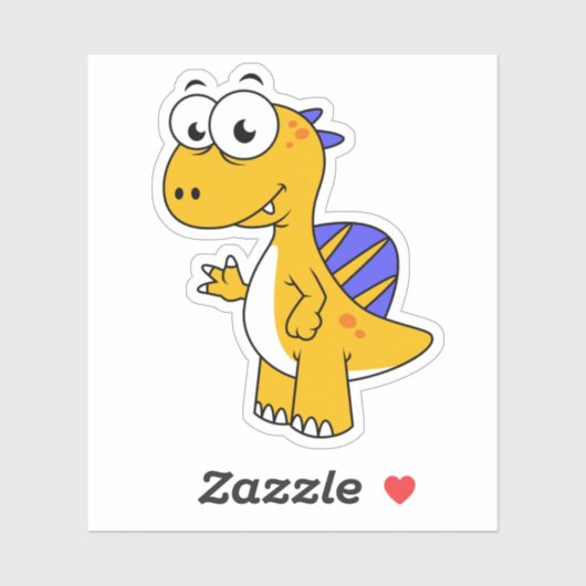 Schattigee afbeelding van een spinosaurus. 2 sticker (Vel)