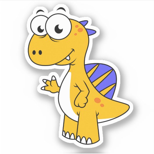 Schattigee afbeelding van een spinosaurus. 2 sticker (Voorkant)
